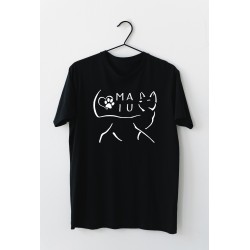 Tricou negru personalizat cu pisicuta Miau 2